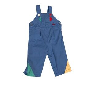Izod Vintage Kids Overalls with Blue, Green, and Yellow Accents